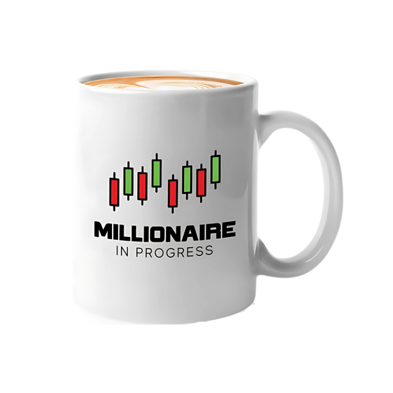 Millionaire in Progress – Trading Candlestick Mug for Stock, Forex & Crypto Traders