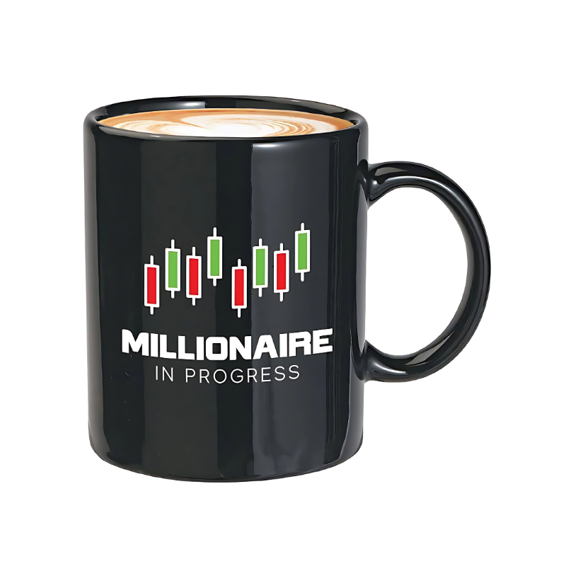 Millionaire in Progress – Trading Candlestick Mug for Stock, Forex & Crypto Traders