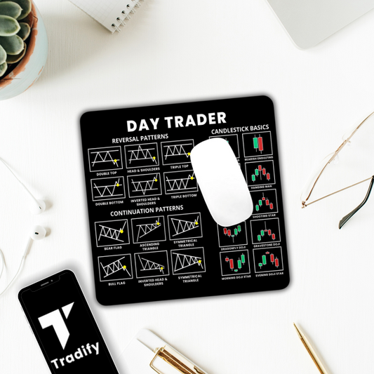 Day Trader Mousepad – Trading Chart Patterns & Candlestick Guide